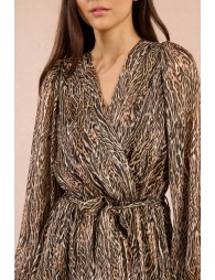 Robe portefeuille, imprimé animalier