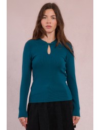 Pull en maille, encolure fantaisie