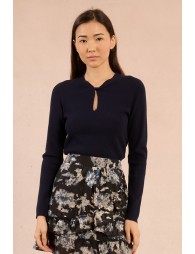 Pull en maille, encolure fantaisie