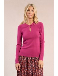 Pull en maille, encolure fantaisie