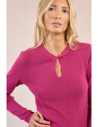 Pull en maille, encolure fantaisie