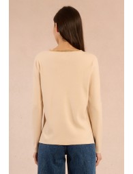 Pull à bordure de col irisé