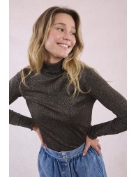 Thin turtleneck in iridescent knit