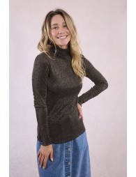 Col roulé fin en maille irisée