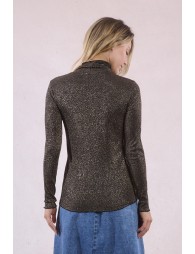 Col roulé fin en maille irisée
