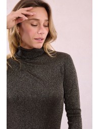 Col roulé fin en maille irisée