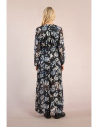 Robe longue en voile imprimé