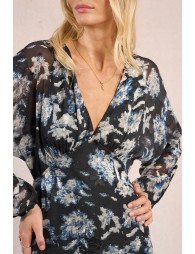 Robe longue en voile imprimé