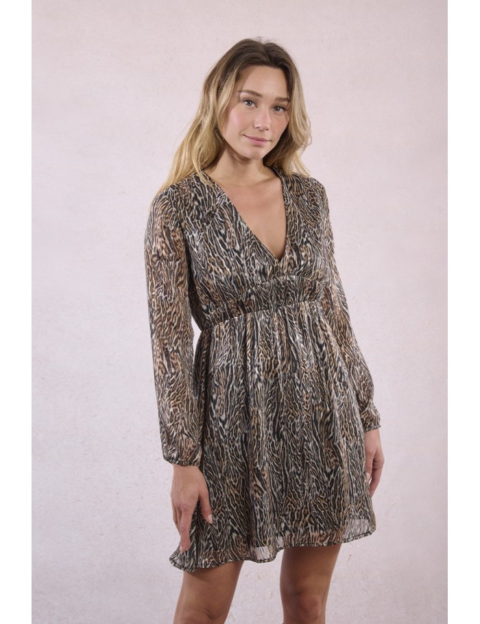 Robe courte, imprimé animalier
