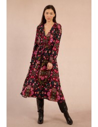 Vestido largo con estampado étnico