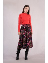 Pleated midi skirt