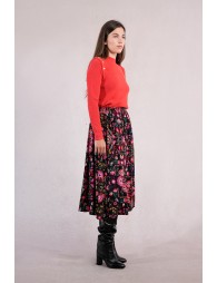 Pleated midi skirt