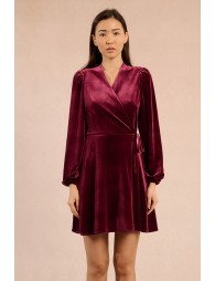 Robe portefeuille en velours
