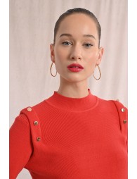 Pull fin à épaulettes