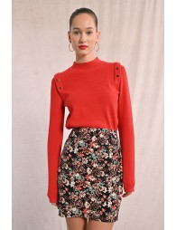 Pull fin à épaulettes