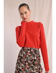 Pull fin à épaulettes