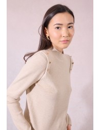 Pull fin à épaulettes