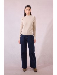 Pull fin à épaulettes