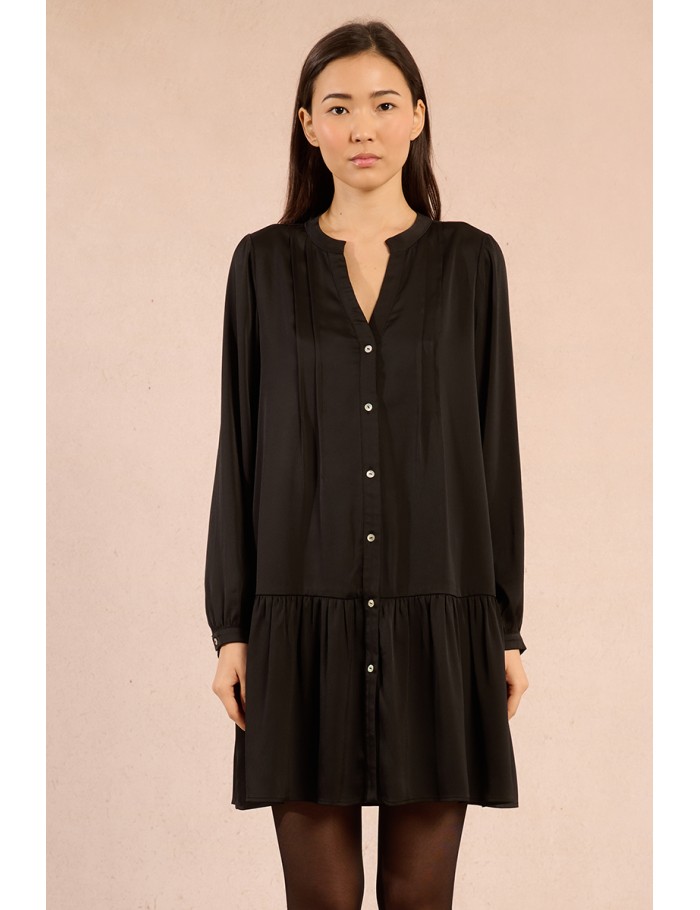 Robe chemise à col tunisien