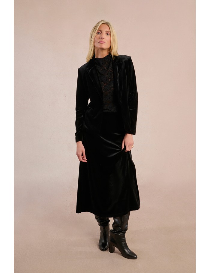 Long velvet skirt