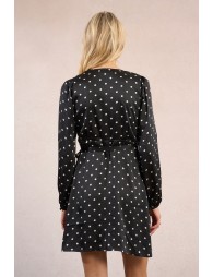 Robe courte, portefeuille à pois