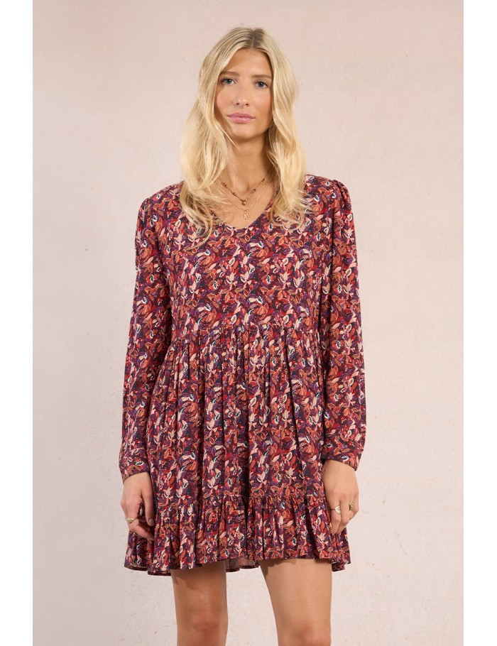 Robe courte, imprimé fleuri