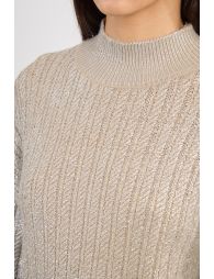 Iridescent cable knit sweater
