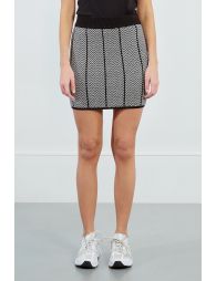 Knitted mini skirt, jacquard effect