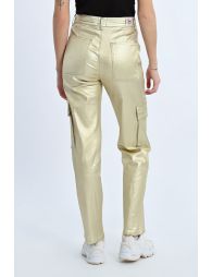 Coated cargo style pants