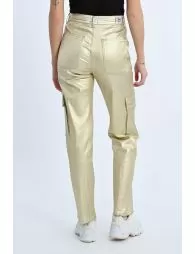 Pantalon enduit style cargo