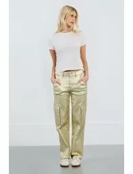 Pantalon enduit style cargo