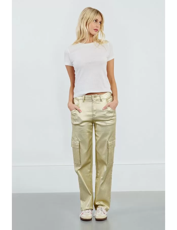Pantalon enduit style cargo