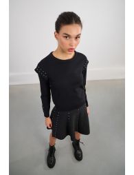 Sweater with shoulder pads