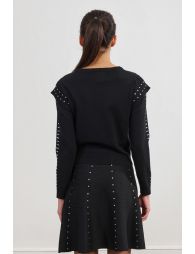 Sweater with shoulder pads
