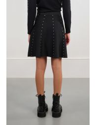 Rhinestone knit mini skirt