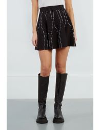 Embroidered skater mini skirt