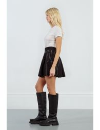 Embroidered skater mini skirt