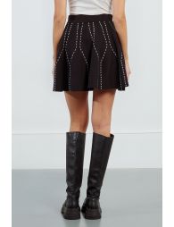 Embroidered skater mini skirt