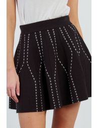 Embroidered skater mini skirt