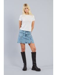 Short denim skirt