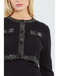 Gilet court parsemé de strass