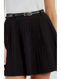 Mini-jupe plissée à ceinture