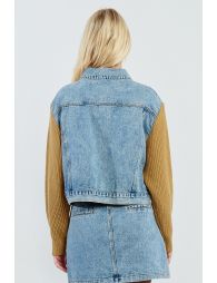 Veste en jean bi-matière