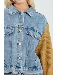 Veste en jean bi-matière