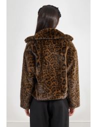 Blouson en fausse fourrure léopard