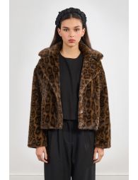 Blouson en fausse fourrure léopard