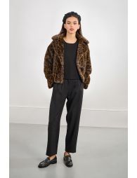 Blouson en fausse fourrure léopard