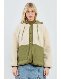 Bi-material parka