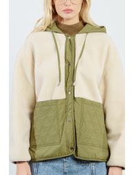 Bi-material parka