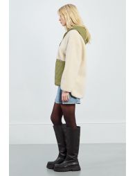 Bi-material parka